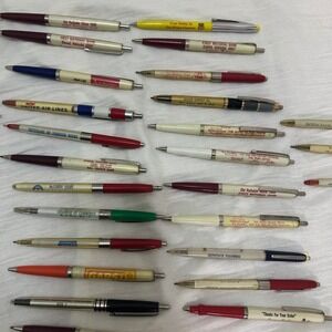 Vintage Advertising Pens Lot Mixed Multi Good Retro Business Ephemera 1980 NE Fb